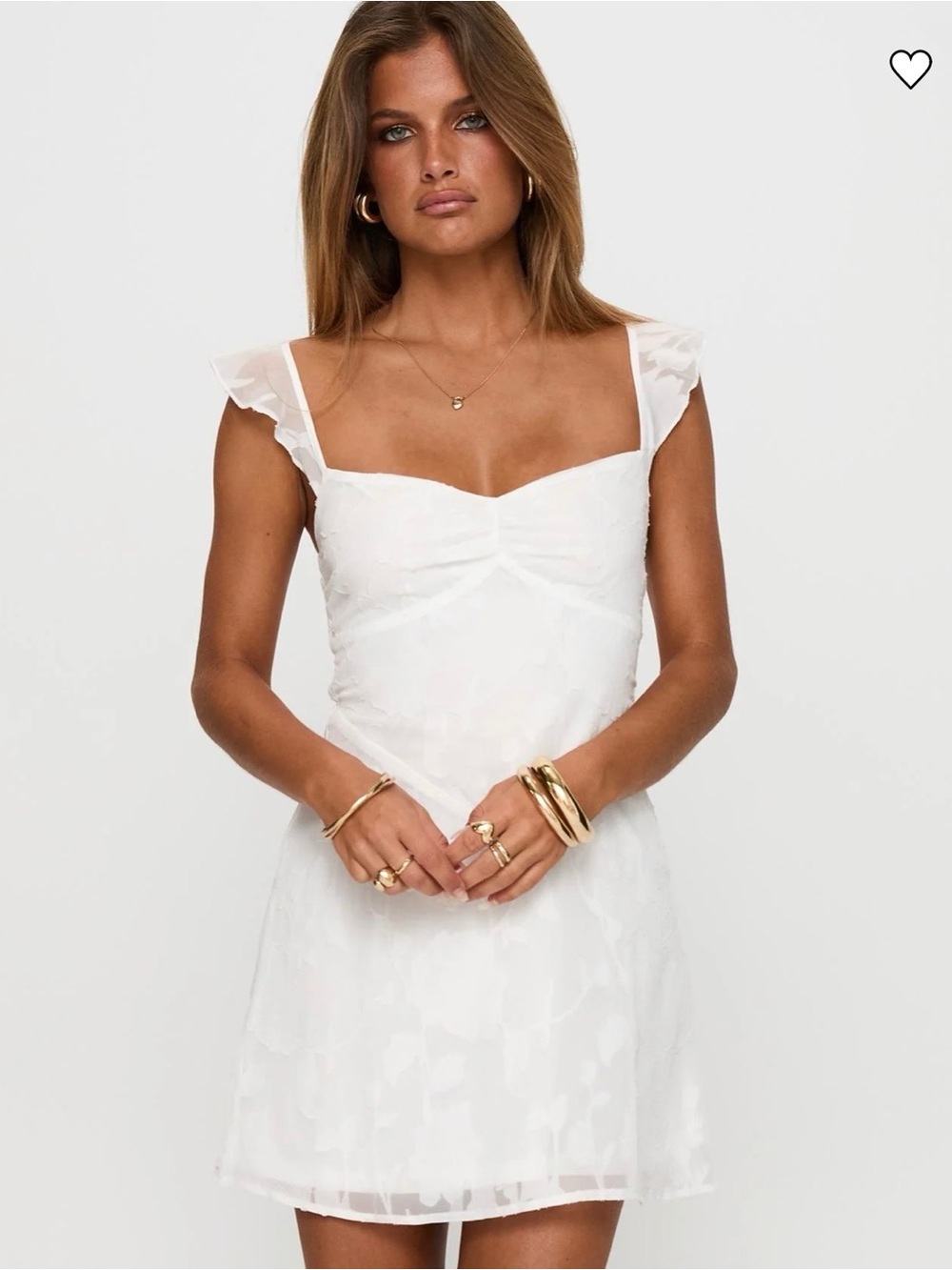 Princess Polly White Ruffle Strap Mini Dress